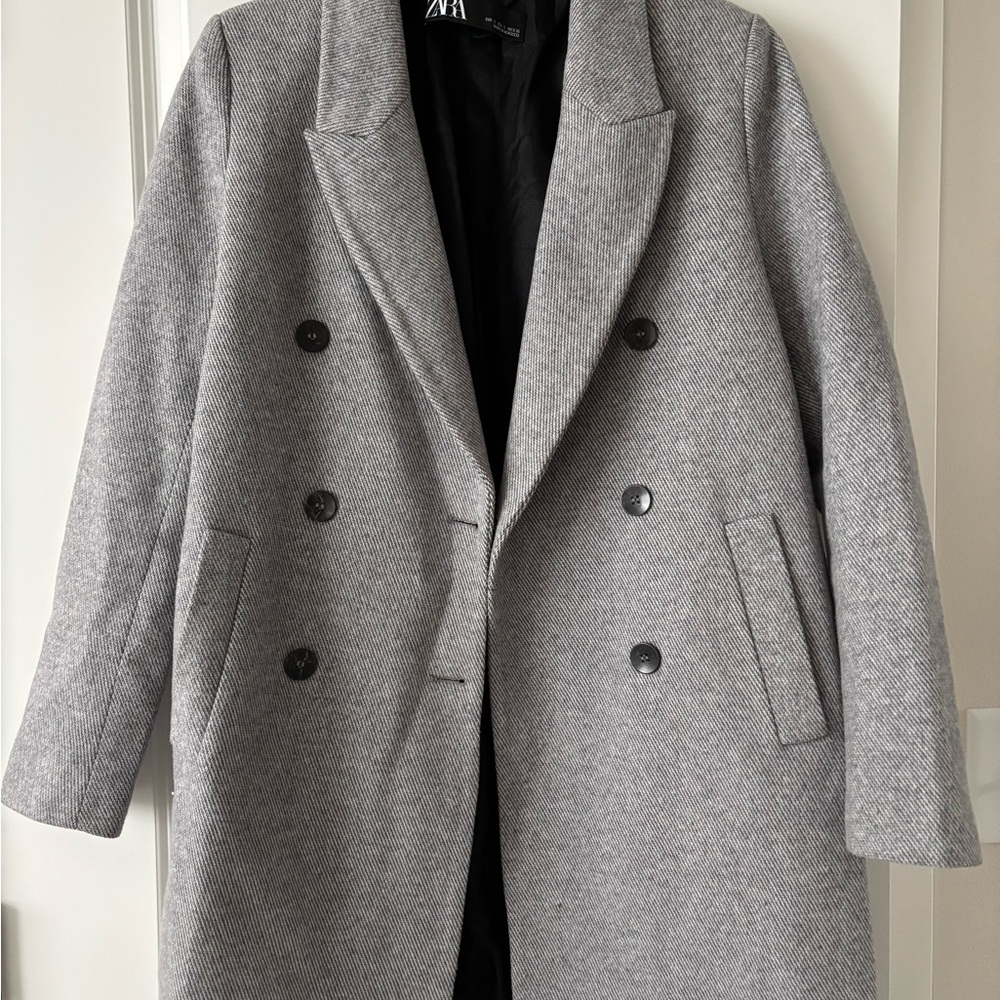 Zara Classic Gray Pea Coat